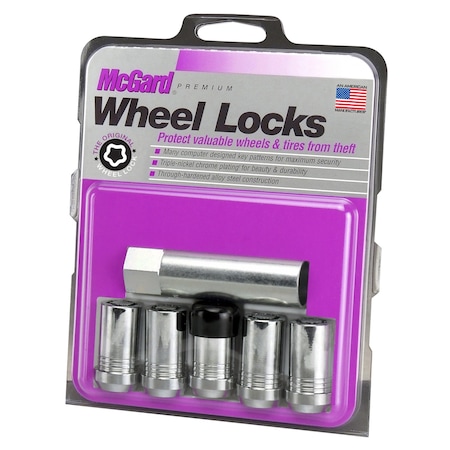 Mcgard 5-LK WHL LOCK SET M14X1.5 NUT CONE SEAT TUNER, 22MM HEX, 1.648"OAL-CHROME 25515